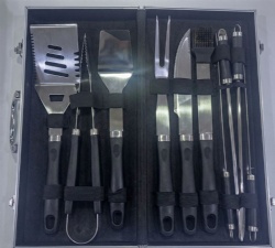 10-Piece BBQ Grill Tool Set with Aluminum Case