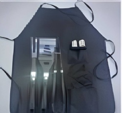 6-Piece BBQ Apron Set: Stainless Steel Tools with Oxford Cloth Apron