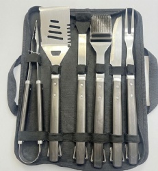 6 Piece BBQ Tool Set Stainless Steel Grill Accessories