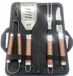 4-Piece BBQ Tool Set with Case
