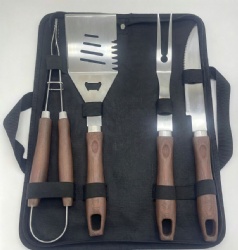 4-Piece BBQ Tool Set with Storage Bag
