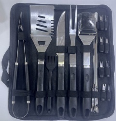 18-Piece BBQ Tool Set with Oxford Cloth Carrying Case - Stainless Steel Grilling Kit