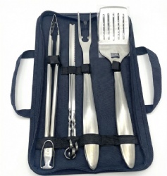 7-Piece BBQ Tool Set 430 Stainless Steel Grill Accessories with Oxford Bag