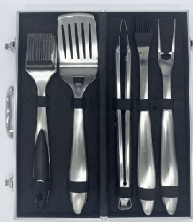 5-Piece BBQ Tool Set with Aluminum Case
