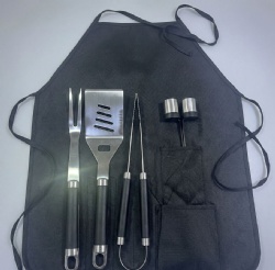 6-Piece BBQ Apron Set - Grill Tools Included