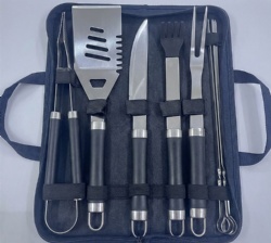 9-Piece BBQ Tool Set - Stainless Steel Grilling Kit with Carrying Case