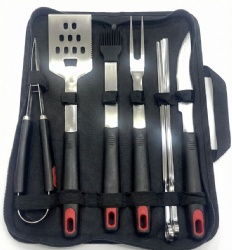 9-Piece BBQ Tool Set with Stainless Steel Grilling Utensils