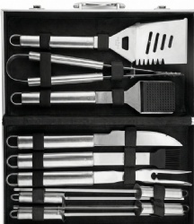 BBQ Aluminum Grill Tool Set - 10-Piece Professional Grilling Kit