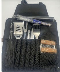 BBQ Apron 10-Piece Grill Tool Set with Stainless Steel Accessories