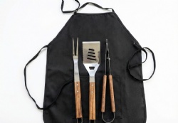 BBQ Apron Set with 3 Grilling Tools