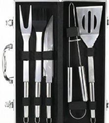 BBQ Grill Tool Set, 5-Piece Stainless Steel Aluminum Case