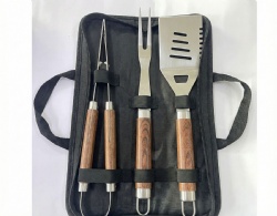 BBQ Tool Set - 3 Piece Stainless Steel Grill Utensil Kit with Carry Bag