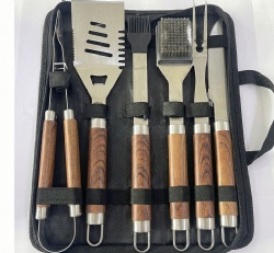 BBQ Tool Set - 6 Piece Stainless Steel Grill Utensil Kit with Carrying Case