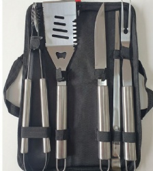 BBQ Tool Set 8-Piece Stainless Steel Grill Utensil Kit with Oxford Cloth Carry Case