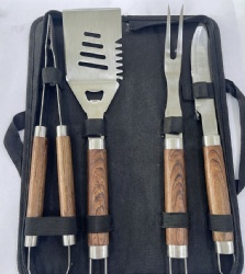 BBQ Tools Set - 4 Piece Stainless Steel Grilling Kit
